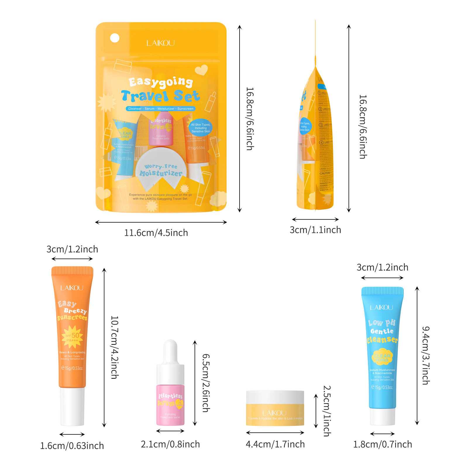4PCS Laikou Ceramide Travel Su - Ceramide Moisturizer 评论和价格