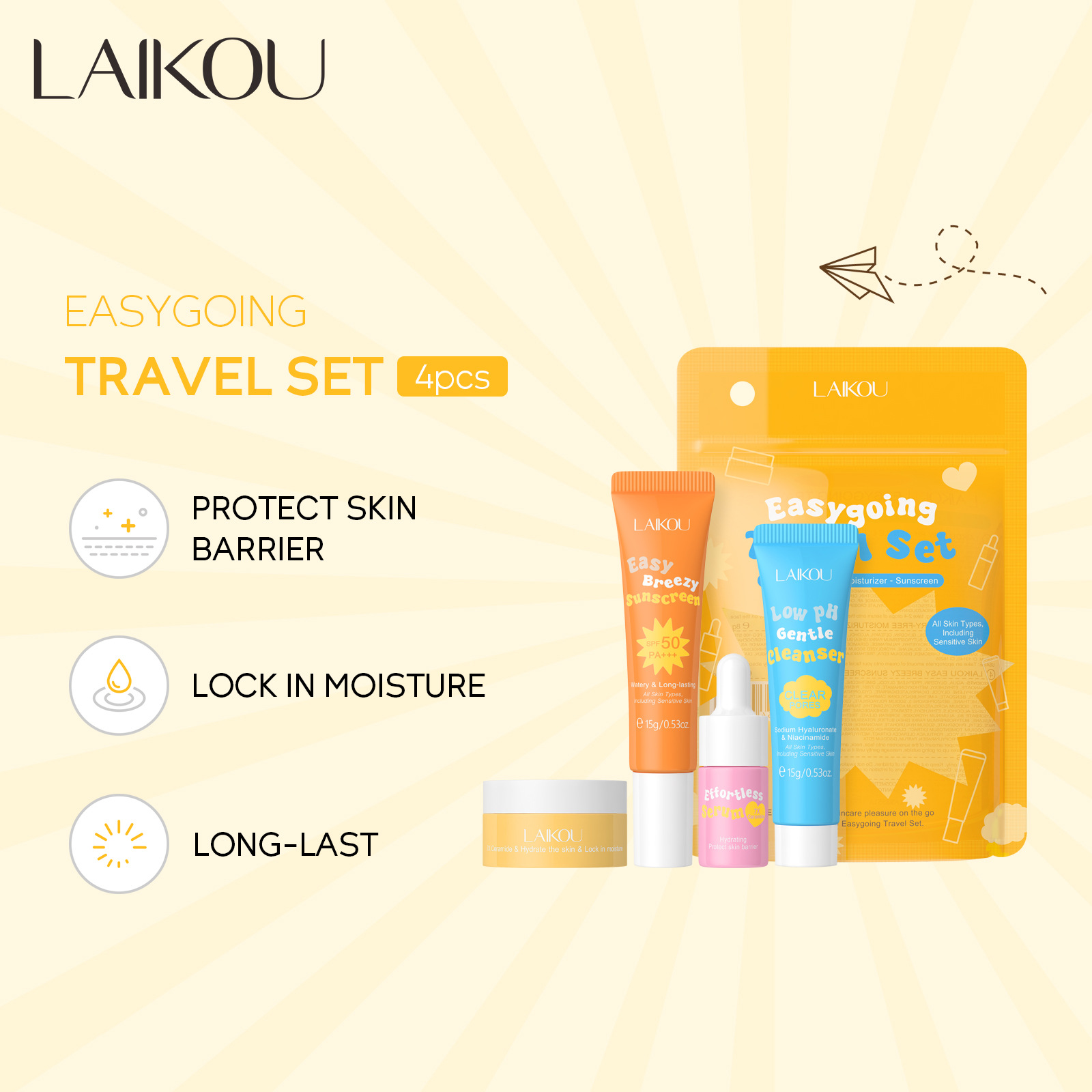 4PCS Laikou Ceramide Travel Su - Ceramide Moisturizer 评论和价格